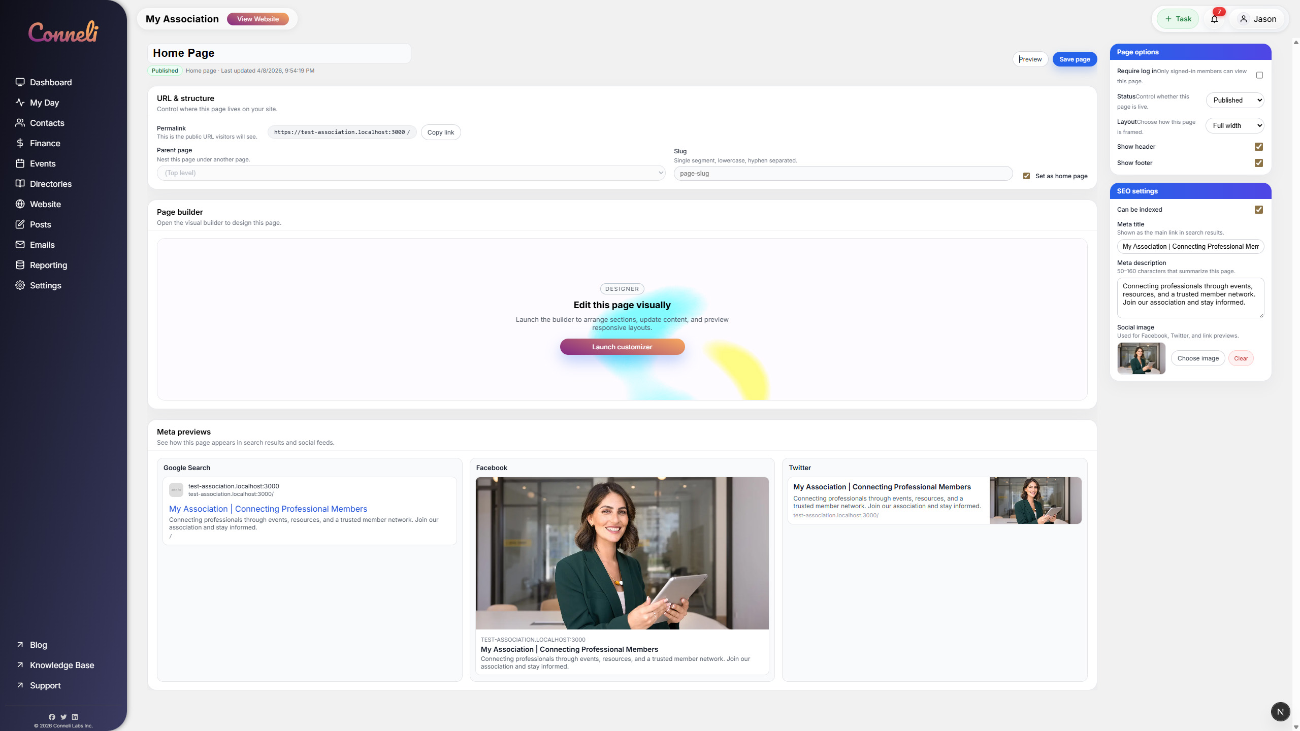 Conneli website builder